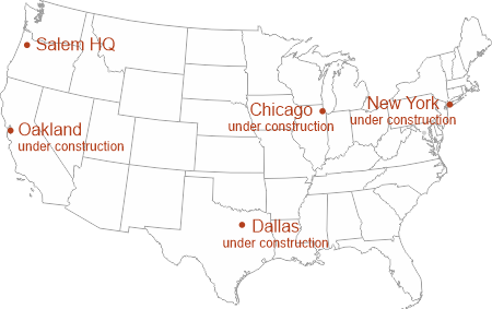 Picture showing current, under construction, and planned locations for Sparks Brain Preservation.